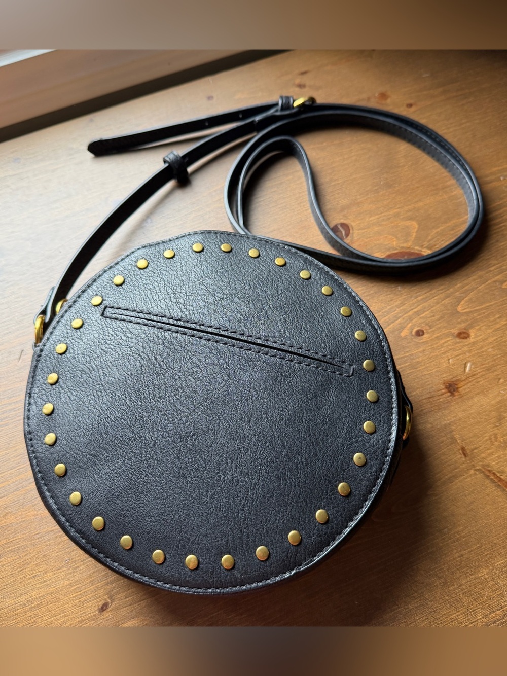 Universal Threads Goods Co. Black Round Crossbody Bag with Gold/pewter Studs